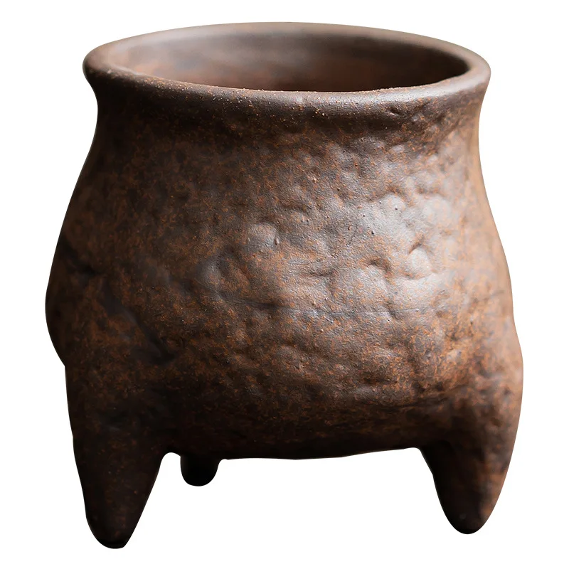 Three-legged small incense burner, retro incense insert, aromatherapy device, kung fu tea set accessories, incense holder