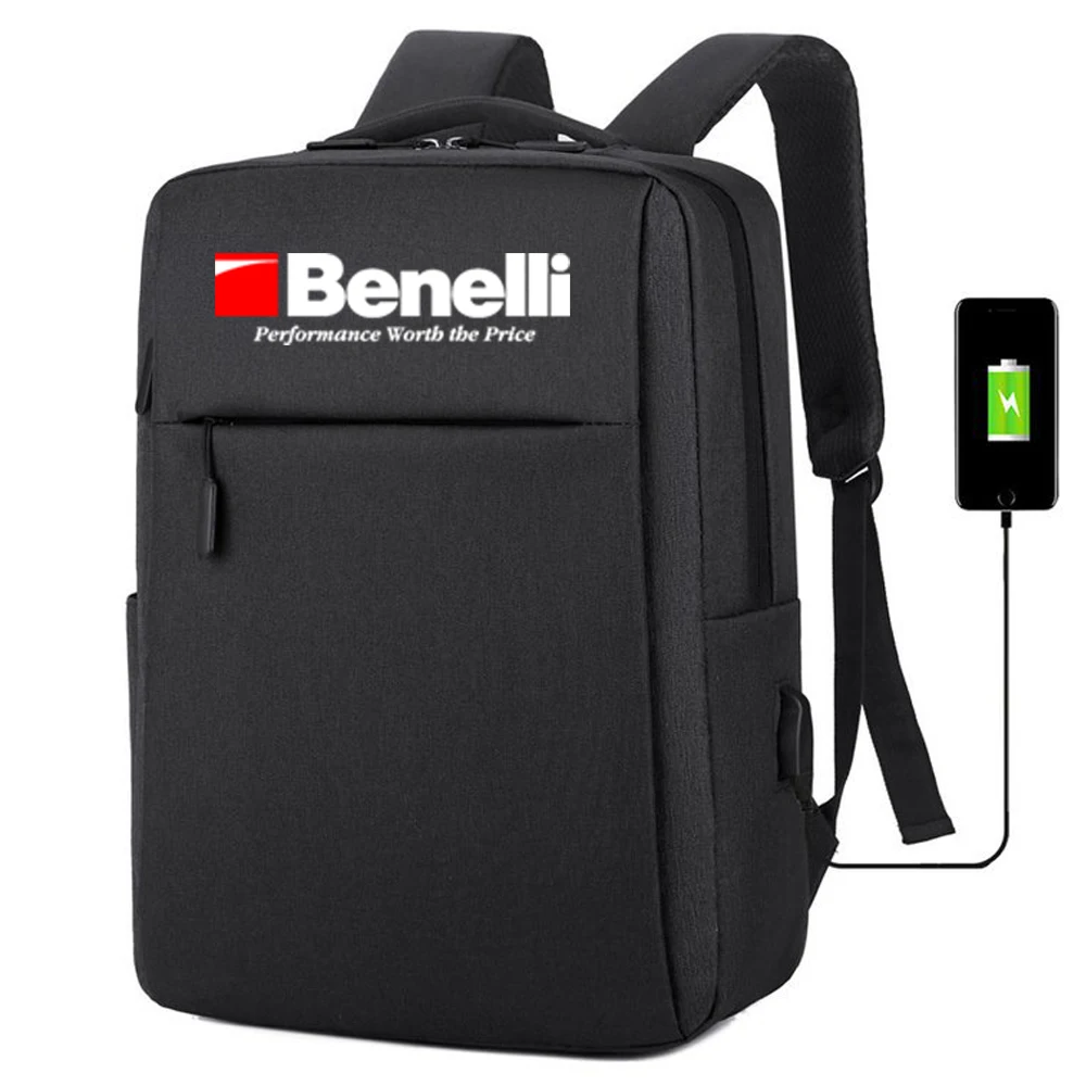 

FOR Benelli Shotguns Logo 2023 New Waterproof backpack with USB charging bag Men's business travel backpack