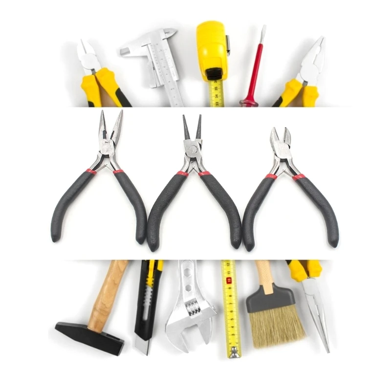 

3Pcs/set Zinc Alloy Jewelry Pliers Sets DIY Tools Side Cutter Round Nose Pointed Nose Pliers Jewelry Making Tool