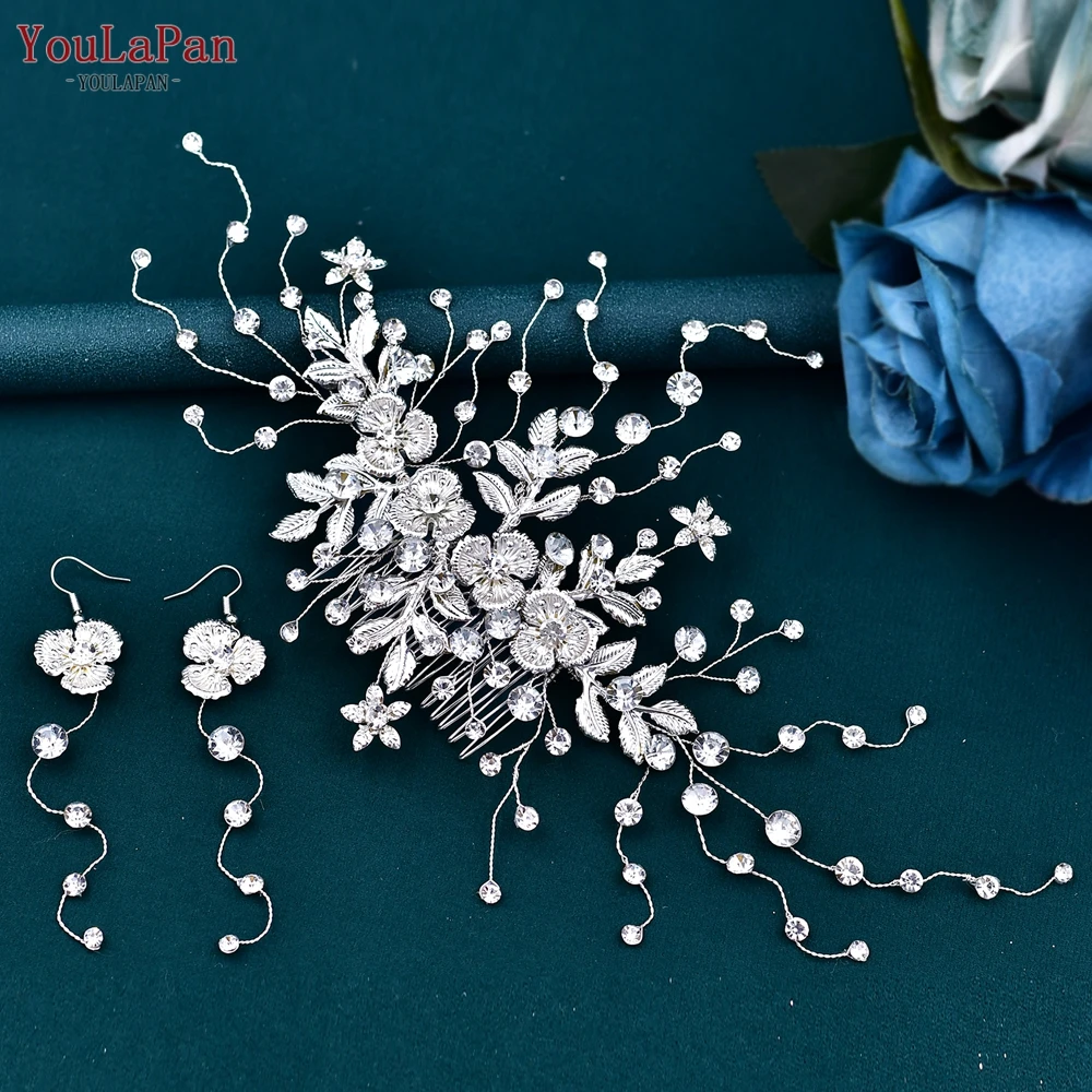 

YouLaPan HP521 Wedding Hair Comb for Bride Alloy Flower Bridal Hair Clips Woman Hair Accessories Head Jewelry Girl Headwear
