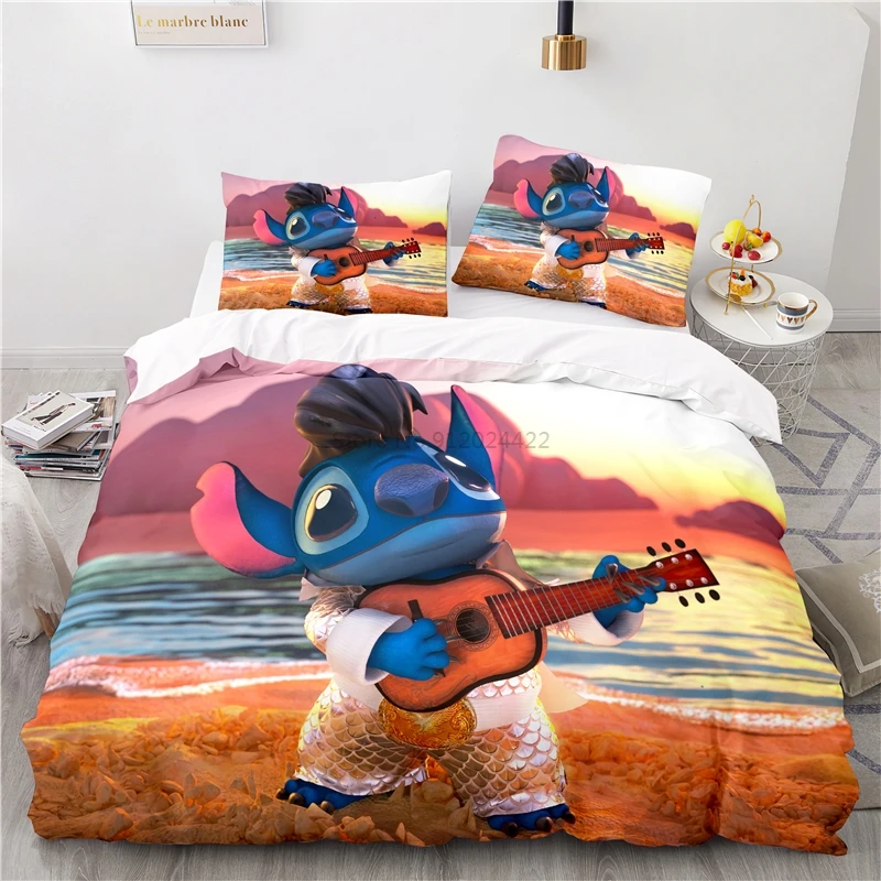 Classic Cartoon Stitch Bed Cover Set Pillowcase 3d Disney Bedding Sets Single Double Twin Full Queen King Size Duvet Cover Sets