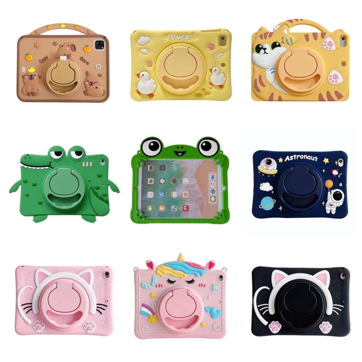 Cartoon Silicone Kids Stand Tablet Case