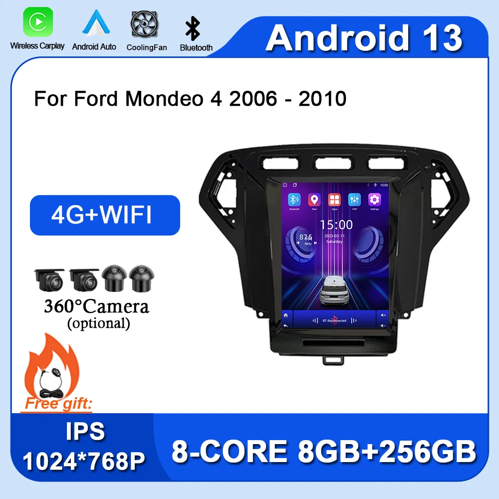 

Автомобильная интеллектуальная система Android 13 для Ford Mondeo 4 2006 - 2010 плеер радио мультимедиа видео GPS CarPlay Авто 4G + WIFI BT система
