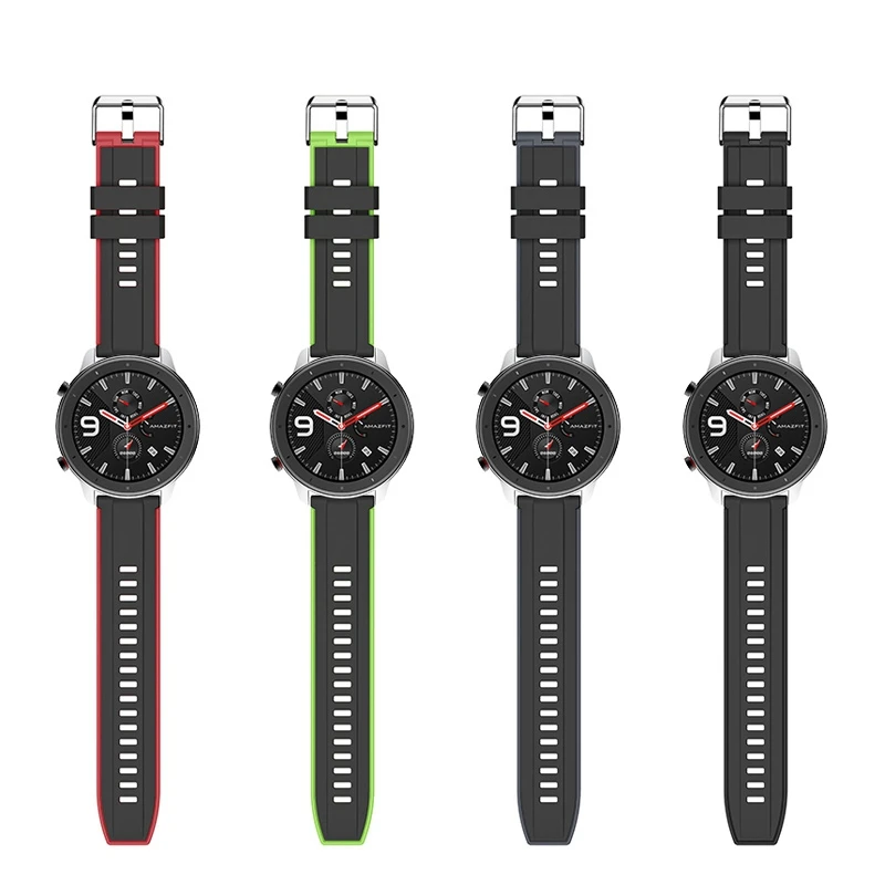 Versatile Silicone Sport Watch Band, 20mm/22mm