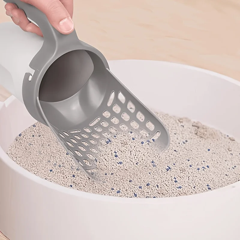 Large Capacity Cat Litter Scoop With Trash Bin Portable Long Handle Cat Poop Shovel With Waste Bags Easy Clean Tool_voghion.com