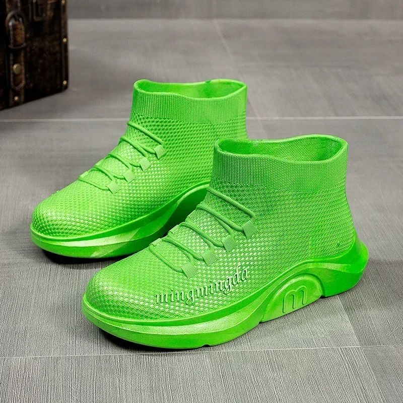 Men's Outdoor Anti Slip Walking  Fishing Rain Boots Black Work Shoes Durable Waterproof Rubber Fishing Women boots