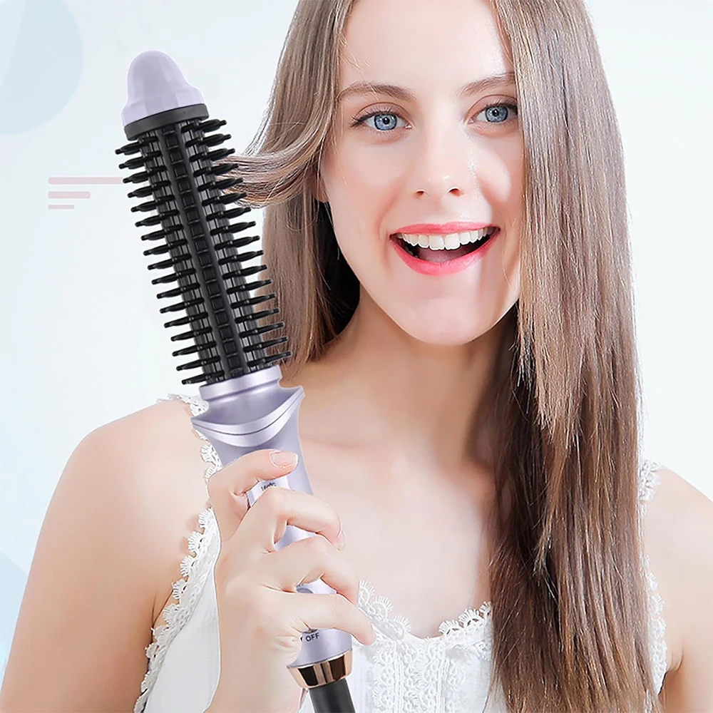 3/4 Inch Curling Iron Brush Fast Heating Ceramic Tourmaline Hair Curling Wand Travel Hot Brush with Barrel for All Hair Types