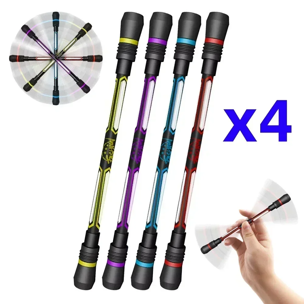 4Pcs Creative Spinning Pen Spinner Toy  Kids Stress Relieve Rotating Gel Pens Anti-slip Hand  Student Stationary