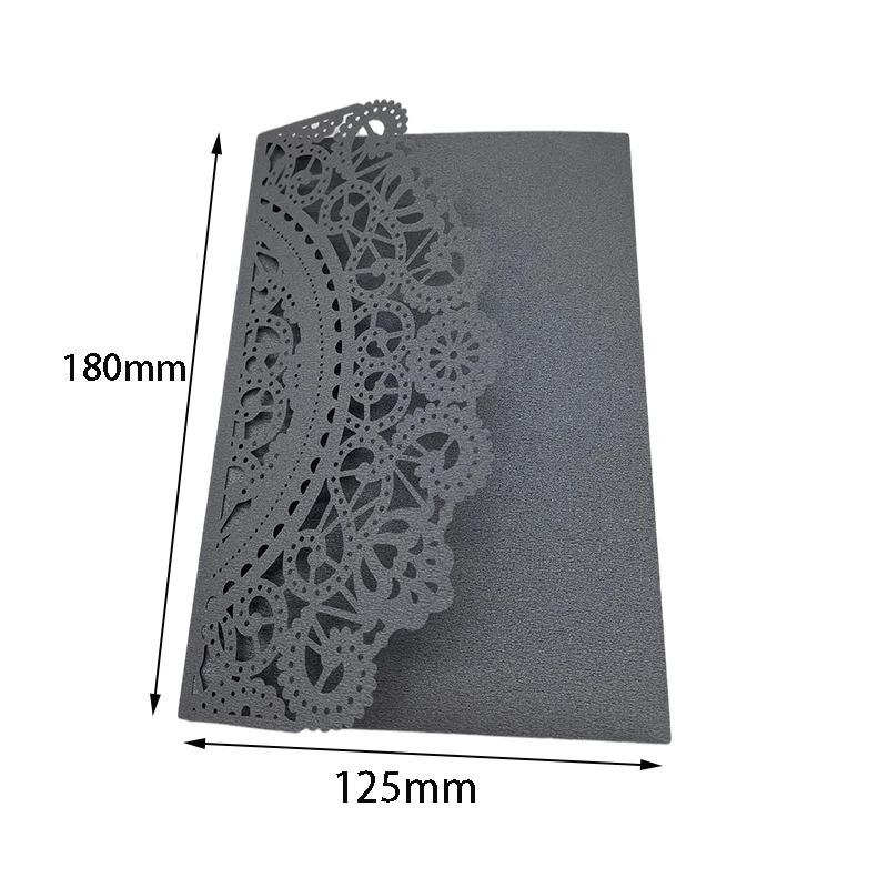 10pcs European Laser Cut Wedding Invitations Card Tri-Fold Lace Business Greeting Card Engagement Wedding Party Favor Decoration