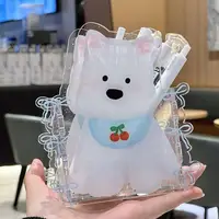 Acrylic Fish Cake Pen Holder Cute Dog Pen Holder Large-Capacity Desktop Stationery Pen Storage Box Home Office Supplies 4