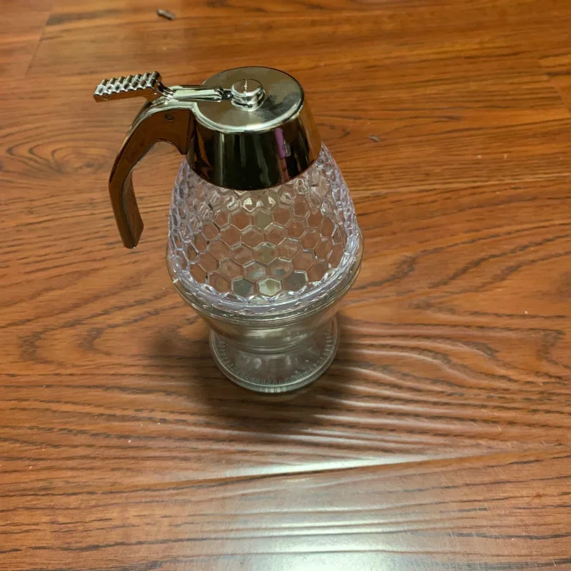 Honey Jar Container Bee Drip Dispenser Holder Glass Kitchen Sauce Pot with Lid Storage Kit