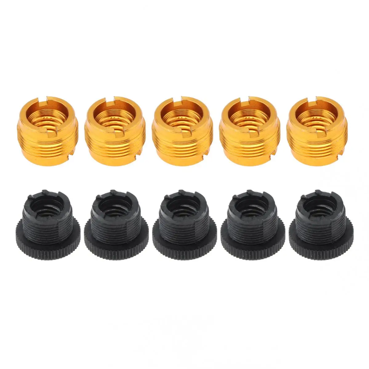 5Pcs 3/8 Female to 5/8 Male Screw Adapter Converter for Mic Stand Holder Adapter Gold Black Accessories