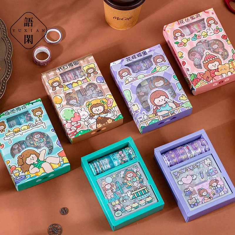 

Argo Series PET Stickers &Washi tape Set Decorative Adhesive Scrapbooking DIY Paper Japanese Stickers