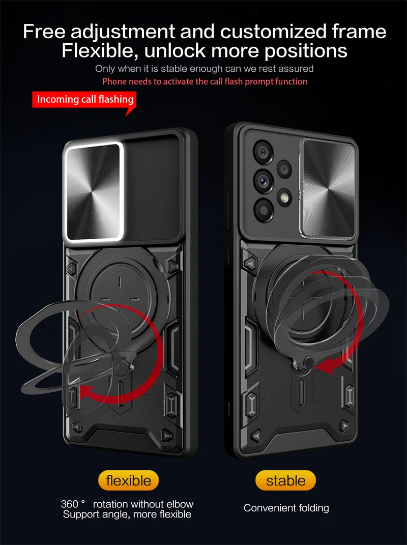Case Slide Lens Protect Armor Cover For Samsung Galaxy A33 A53 A13 A23 5G For Samsung A12 M12 A52 A52S A04S A 33 53 23 52 Coque Phone Case Camera Lens Protector Case