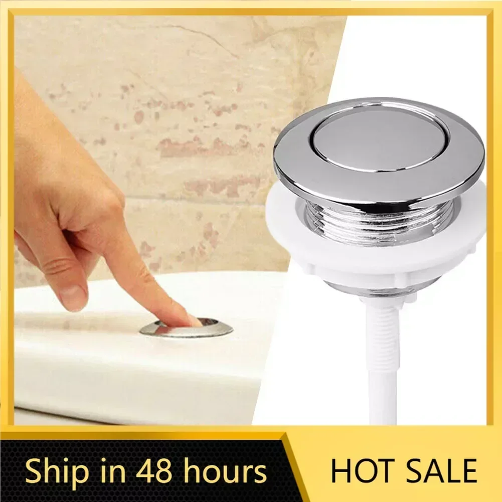 Universal 38mm Hole Toilet Button Cover Closestool Round Single Press Tank Push Switch Water Saving Rod Accessories