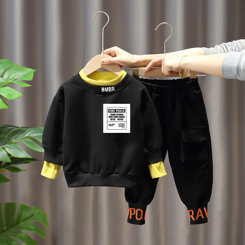 

Fashion new Toddler Boys Clothing Set spring autumn Children Sports Hooded Clothes Sets Baby Boy Tops+ Pants Clothes Suits 1-10Y