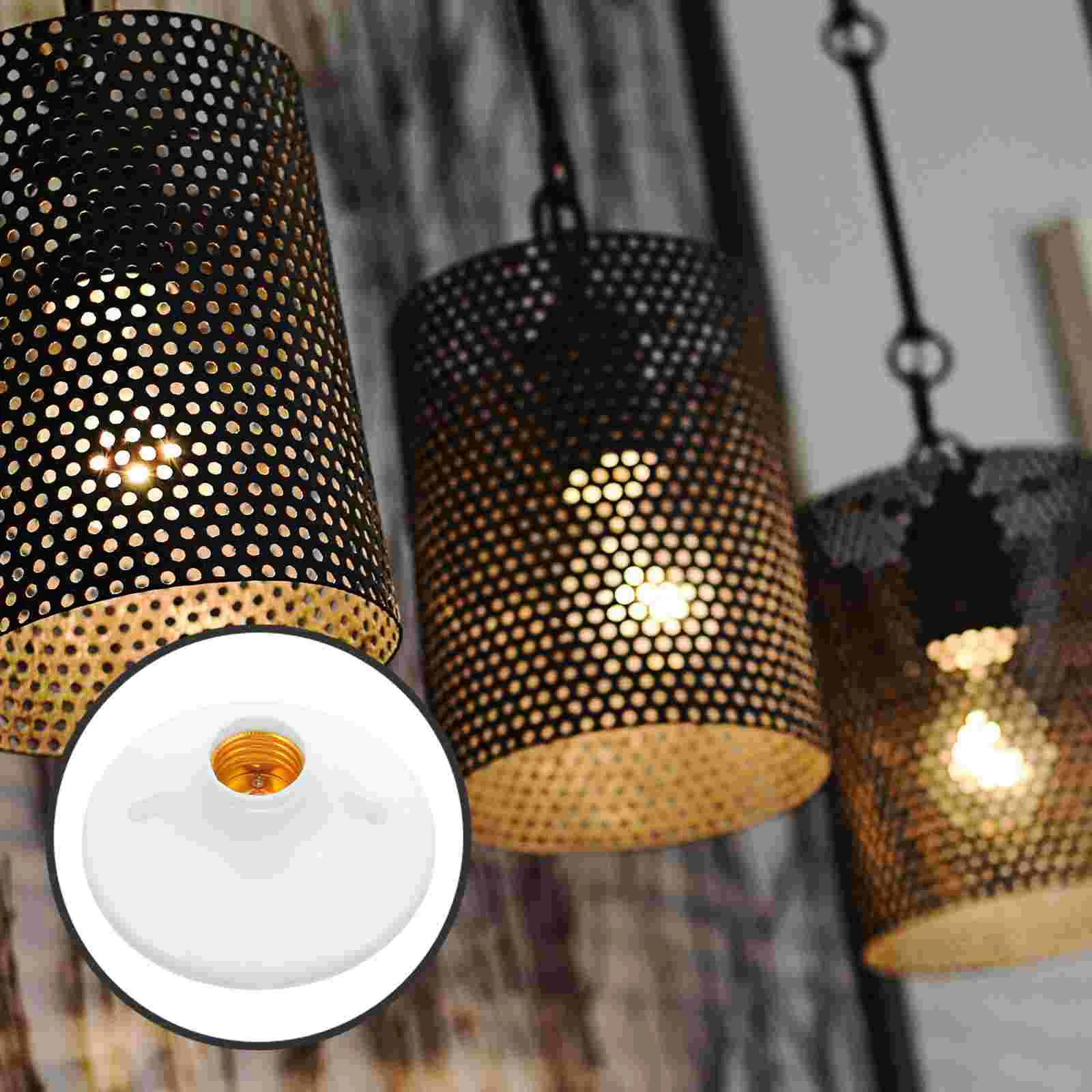 

10 Pcs Lamp Holder Home+decor E27 Light Base Metal Bulb Bracket Décor Screw Copper House Decorations for