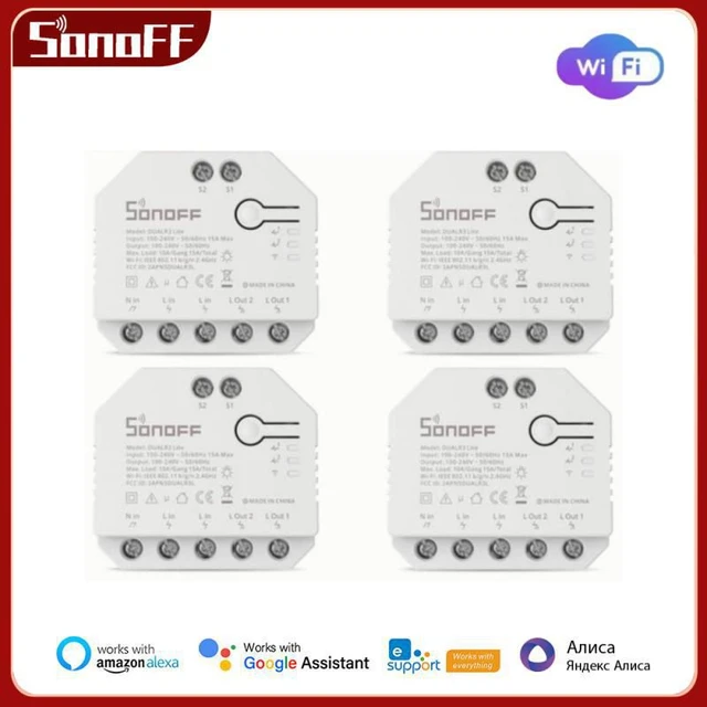 SONOFF dual R3 - Module WiFi actionneur pour volet roulant ou double ON/OFF  avec mesure de consommation - Compatible eWelink 