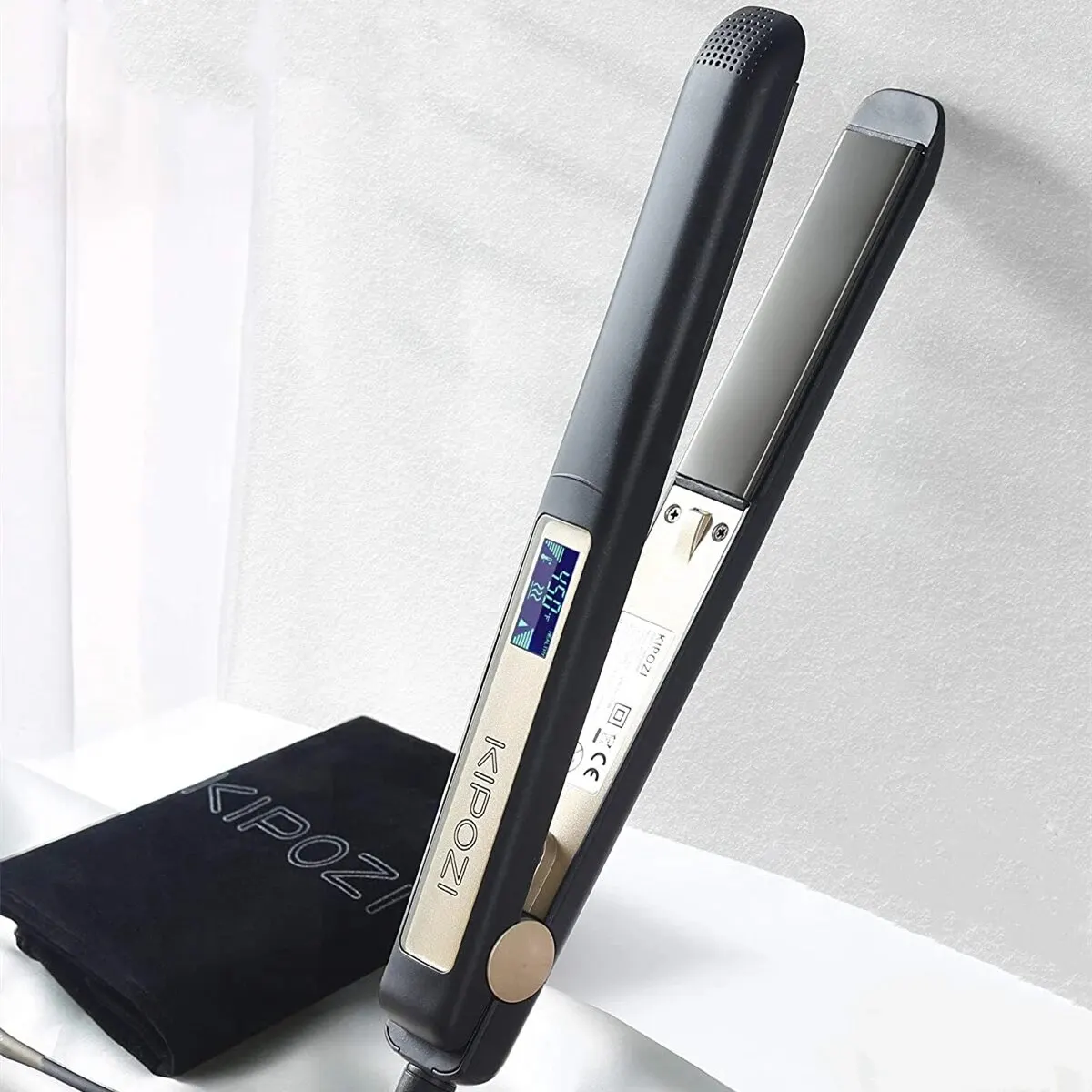 Professional Hair Striaghtener Titanium Dual Volotag Instant Heating Flat Iron 2 In 1 Hair Curler LCD Digital Display hair straightener