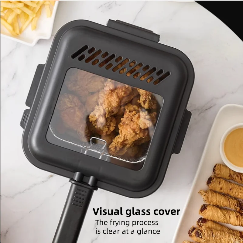 220V Multifunctional 1.5L Electric Deep Fryer with Filter Net for Frying French Fries At Home, with Temperature Control