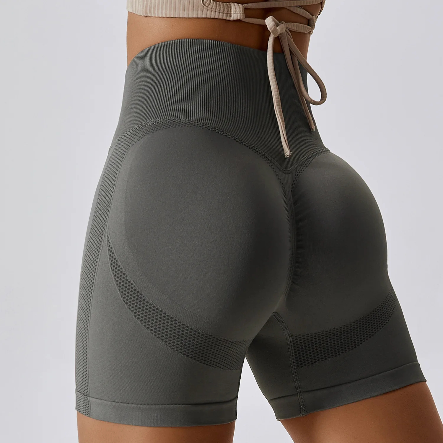 Seamless Female Booty Shorts Push Up Wrinkle Bottom Biker Nylon Elastane Yoga  Gym Workout Shorts Women Sport Short Leggings - AliExpress