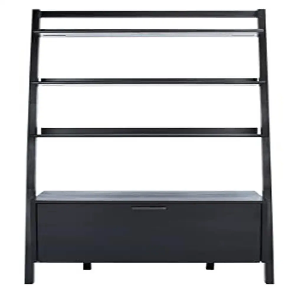 

Черный 3-уровневый Наклонный Дисплей для хранения Etagere с выдвижным ящиком современный домашний органайзер для офиса спальни гостиной деревянные полки из красного дерева