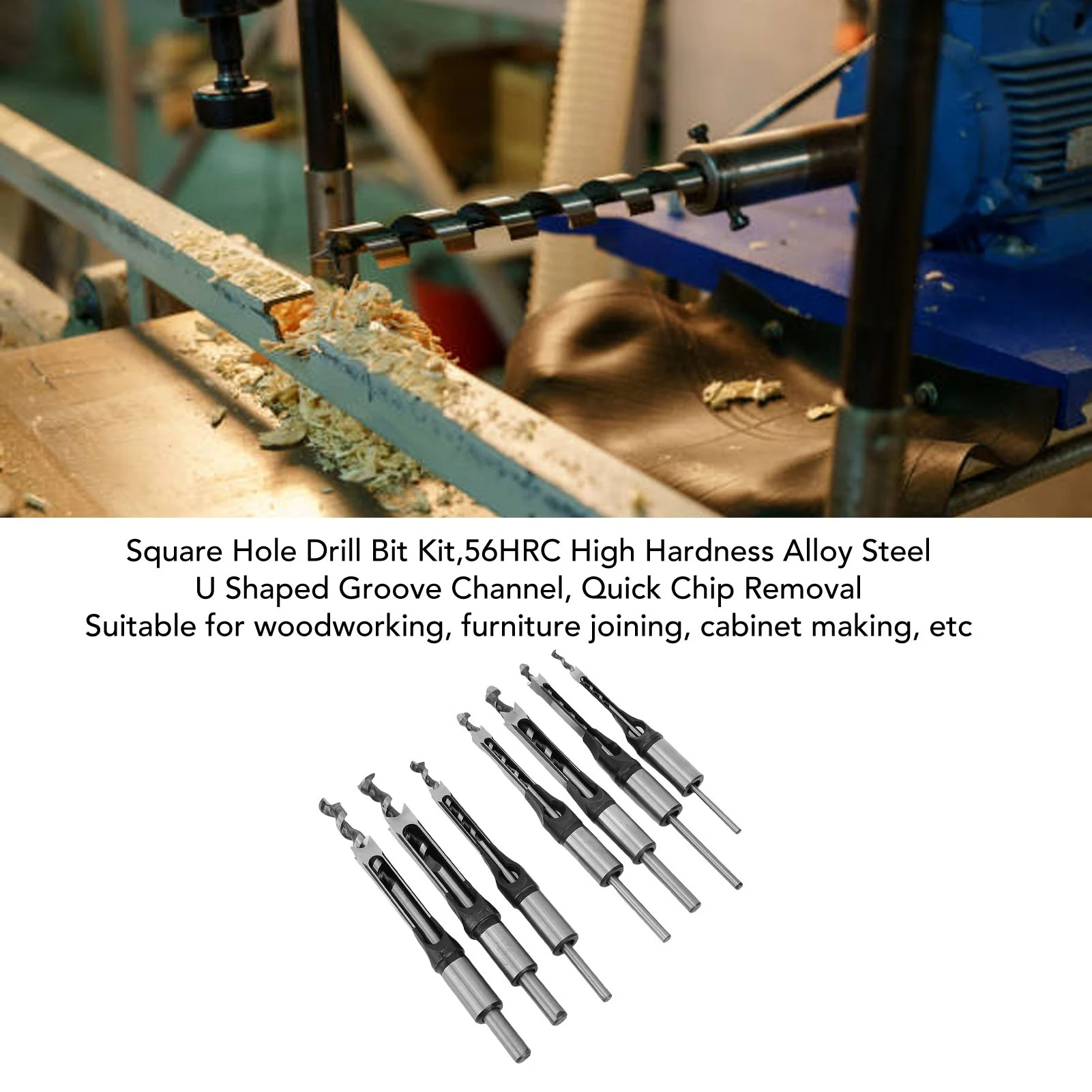 Hole Saw Bits Clean and Accurate 1/4 5/16 3/8 7/16 1/2 9/16 5/8 Inch  Hole Mortising Bit Set for Furniture Making