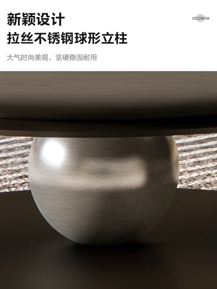 Italian round coffee table combination stainless steel living room light extravagance modern minimalist designer style