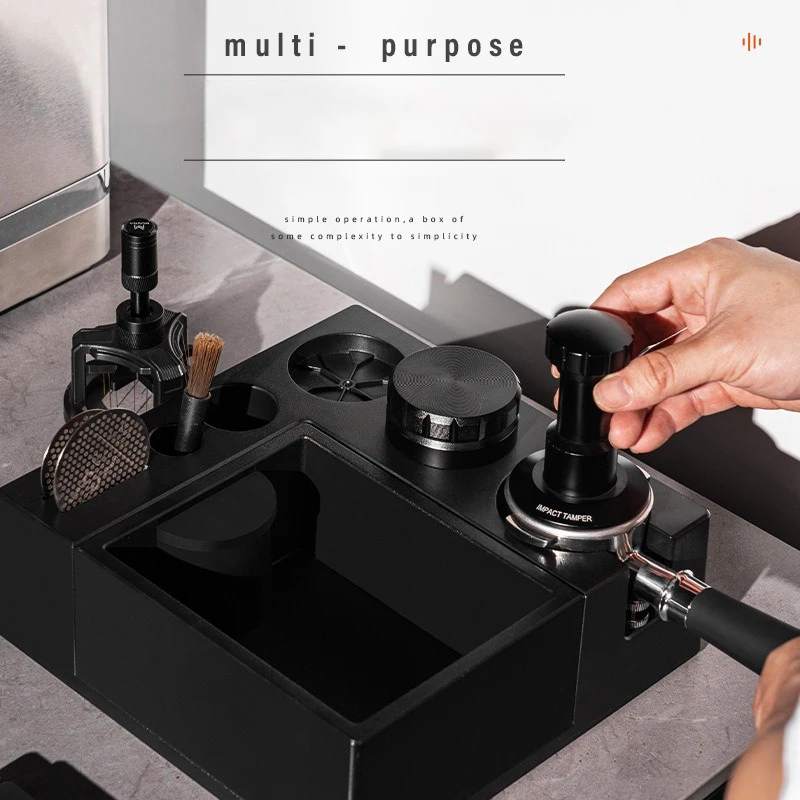 ABS Coffee Tamping Station with Knock Box and Storage