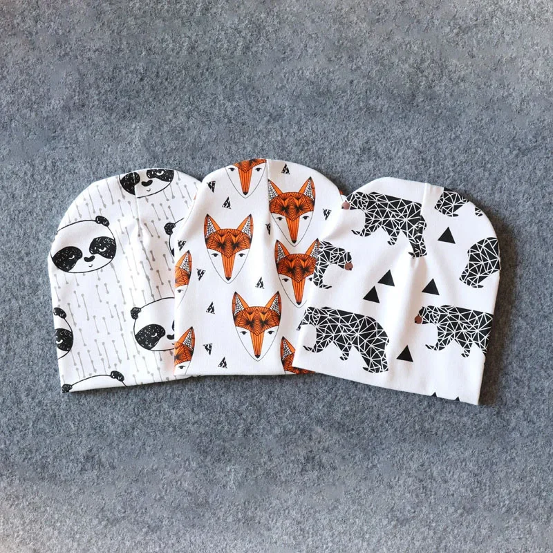 Spring Autumn Baby Hats Kids Children Cap Toddler Accessories Infant Hip-hot Cartoon Print Beanies for Girls Boys Newborn Stuff