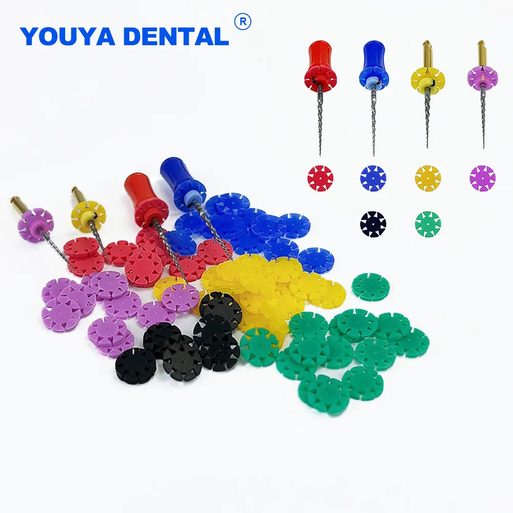 100pcBagDentalMarkingCircleRingCountingEndoRootCanalFileFlowerDisinfectionStopper