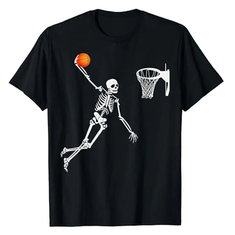 

Skeleton Playing Basketball Halloween Costume Men Boys Kids T-Shirt Fashion Basketball Lover Graphic Tee Sports Top Novelty Gift