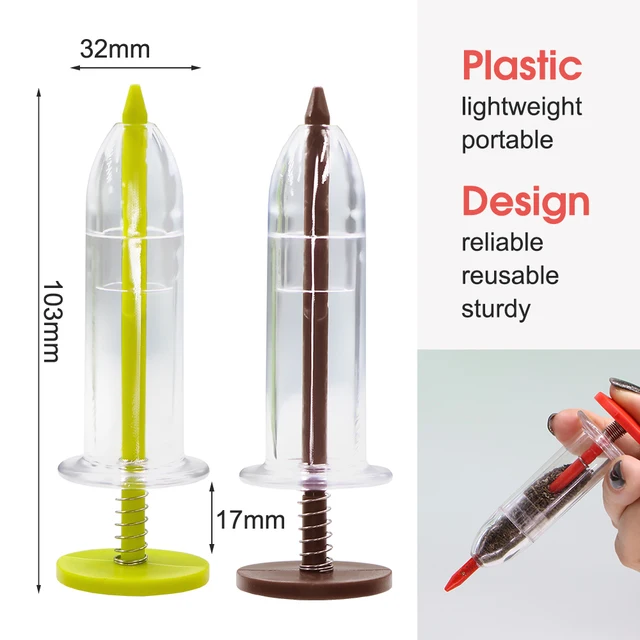 Mini Sower Hand-held Garden Sowing Supplie Tool Spring Flower Gardening Vegetable Seeding Dispenser Syringe Seeder Light Compact 2