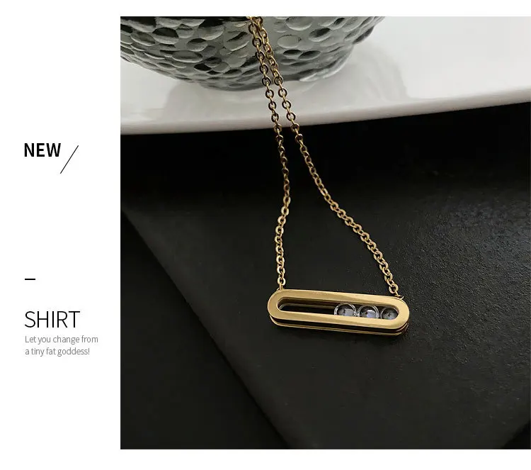 Modern Crystal Bar Pendant Necklace undefined