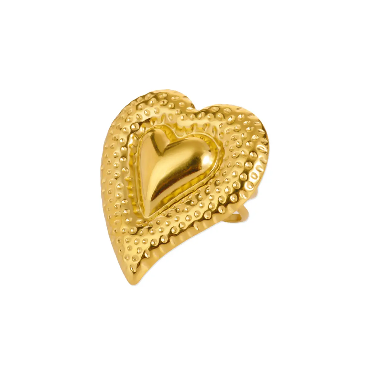 Heart Rings Stainless Steel Gold Women Jewelry Gift