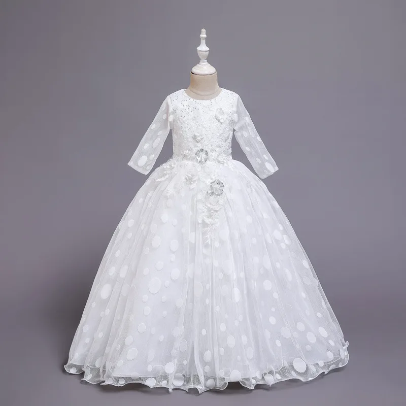 Ceremony Bow Flower Dress Pageant Kids Party Dress For Girl Clothes Princess Wedding Bridesmaid Dresses Prom Gown 12 14 Yrs