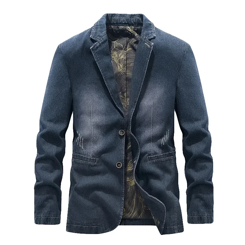 Men's New Denim Jacket Slim Denim Suit Autumn Jacket