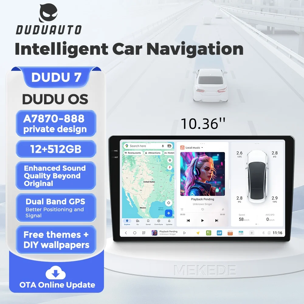 DUDUAUTO DUDU6/7 10.36inch Android 13 All In One Car Radio