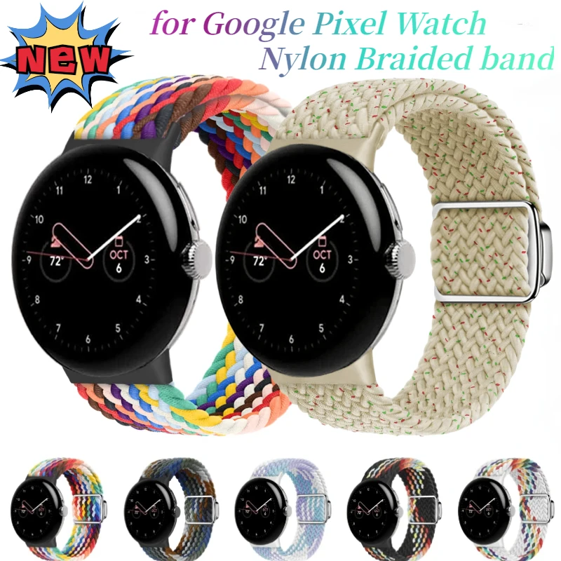 

Nylon Braided Strap for Google Pixel Watch 2 Band Accessory Belt Fabric Bracelet Correa for Pixel Watch Replacement Wristband