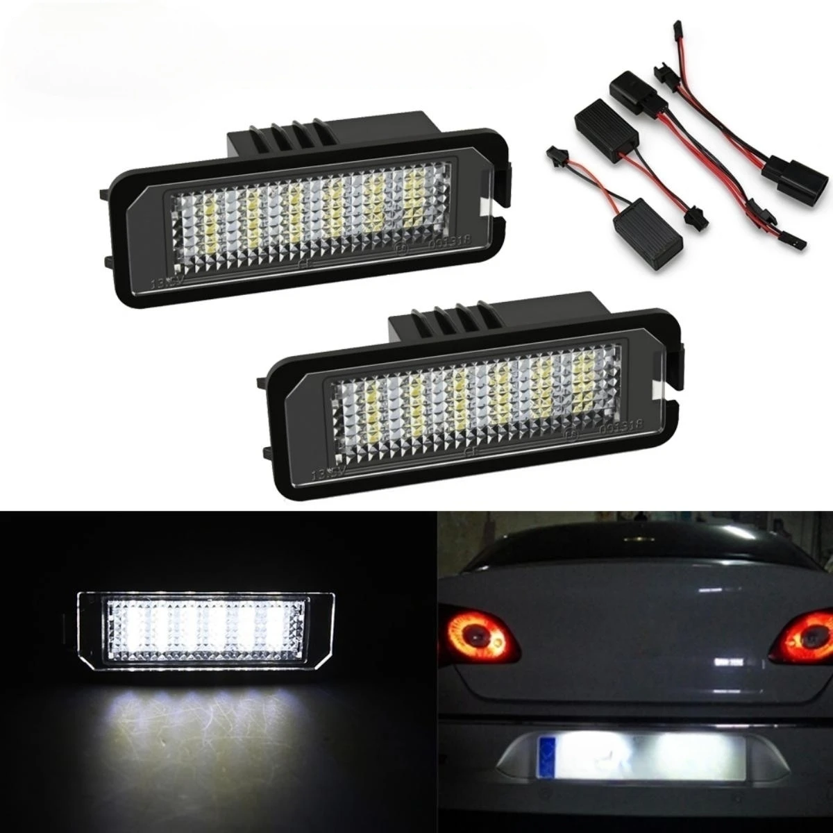 

2x LED License Plate Light Number Car Lamp Canbus White For Volkswagen VW Golf GTI MK4 MK5 MK6 Passat Polo CC Eos Lupo Scirocco