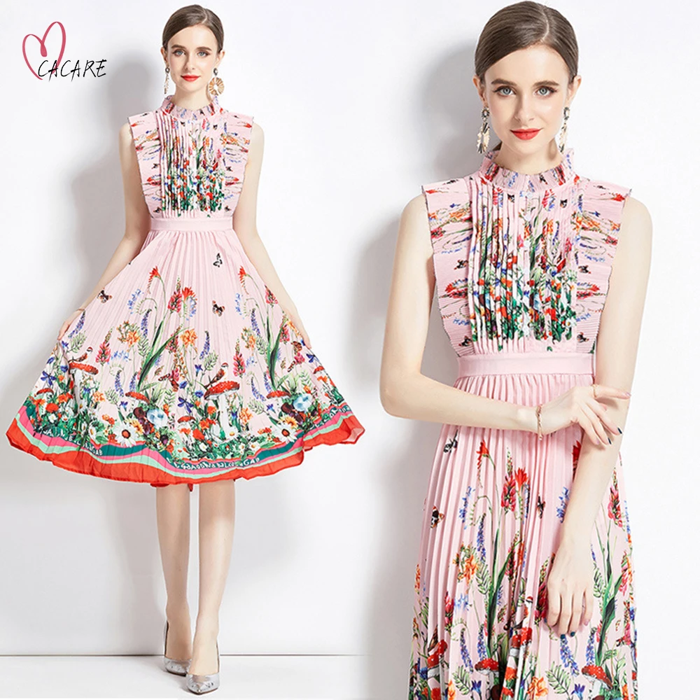 

CACARE Elegant Womens Party Dresses 2023 One Piece Chic Print Evening Dress Woman Female Clothing formal Occasion Dresses F0463
