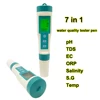 Drinking Water Aquariums Digital Water Quality Tester Pen Tds meter 7 in 1 TDS/EC/ORP/Salinity /S.G/Temperature pH Meter 1