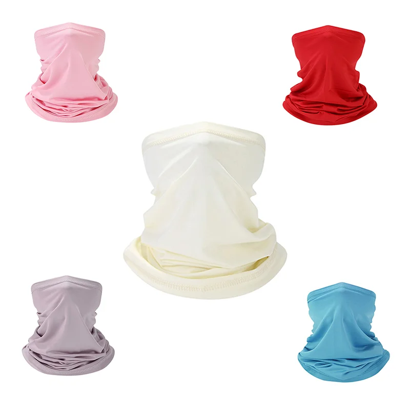 1 Piece Dustproof Solid Color HeadScarf Hiking Cycling Fishing Face Shield Bandana Breathabale Neck Gaiter For Men Women