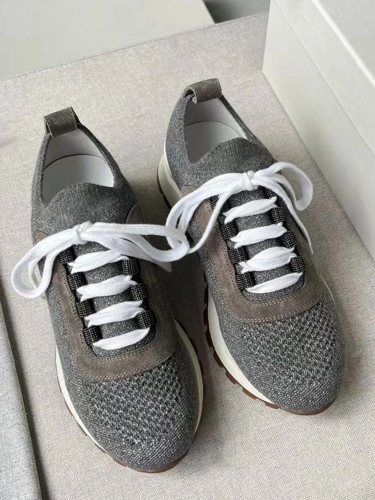 

Autumn New Women's Platform Sneakers Casual Mesh Sports Shoes B*C Winter Tennis Shoes For Female High Quality Big Size 35-42