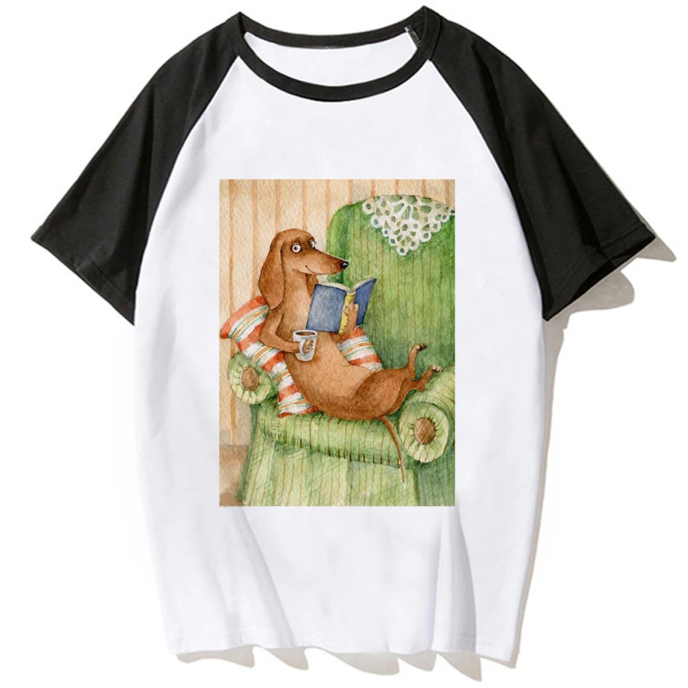 

Dachshund tshirt women streetwear t shirt girl designer funny graphic clothing