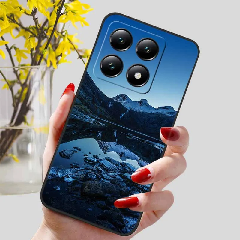 Floral Print Soft TPU Silicone Phone Cover with Black Bumpers
