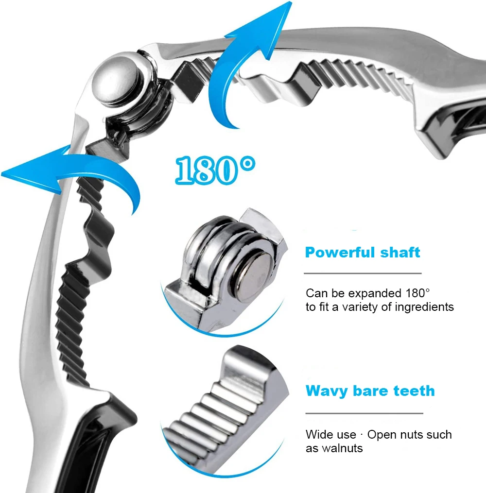 Multifunctional Clam Opener Zinc Alloy Walnut Clip Scallop Oyster Nut Crab Lobster Crackers Seafood Tools Kitchen Accessorie 1pc
