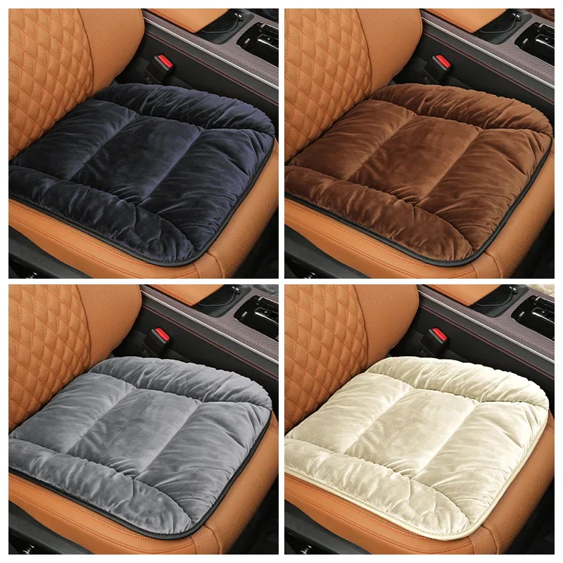 Universal Anti Slip Seat Cushion, Thickened and Warm, Winter Car Short Plush Car Seat Cushion Car Interior Accessories Cushion