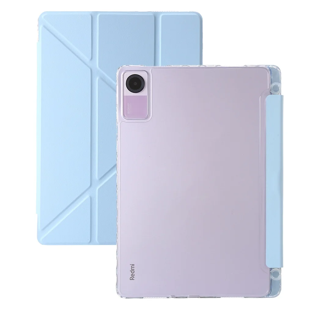 

Stand Y-Fold Case For Xiaomi Redmi Pad SE 2023 11inch Hard Transparent Acrylic Back Cover Protective Shell with Pencil Holder