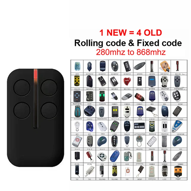 280MHz-868MHz Electronic Gate Control Multifrequency Garage Door Remote Control Duplicator Hand Transmitter Auto Scan Clone Code 2